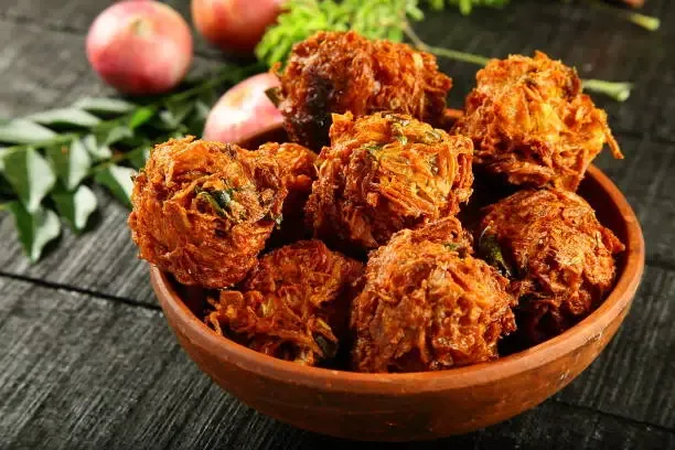 Onion bhajia Indian appetizer at Green Chili, northwest Calgary